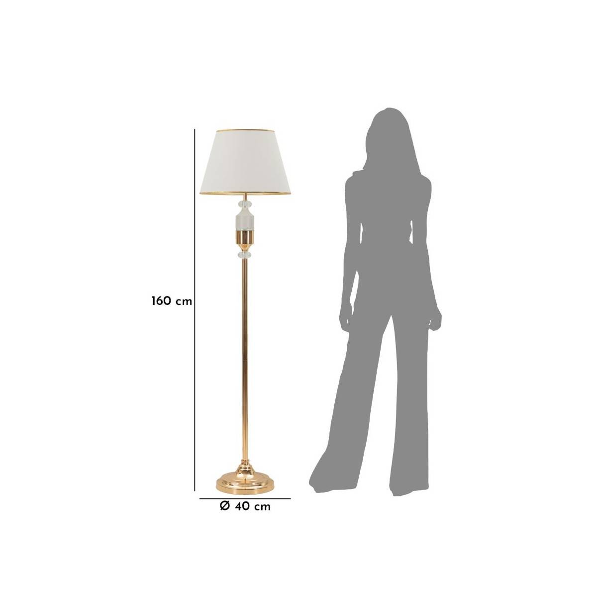 Paris Prix - Lampadaire Design "Gipsy" 160cm Or & Blanc - Image 7