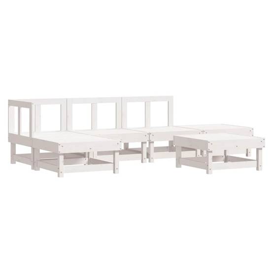Vidaxl - Salon de jardin 6 pcs Blanc Bois de pin massif vidaXL 3186306 - Image 2