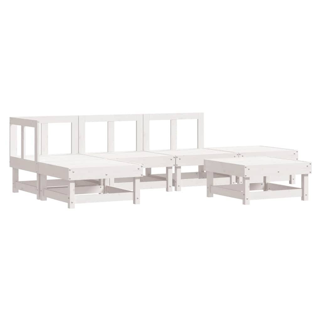 Vidaxl - Salon de jardin 6 pcs Blanc Bois de pin massif vidaXL 3186306 - Image 2