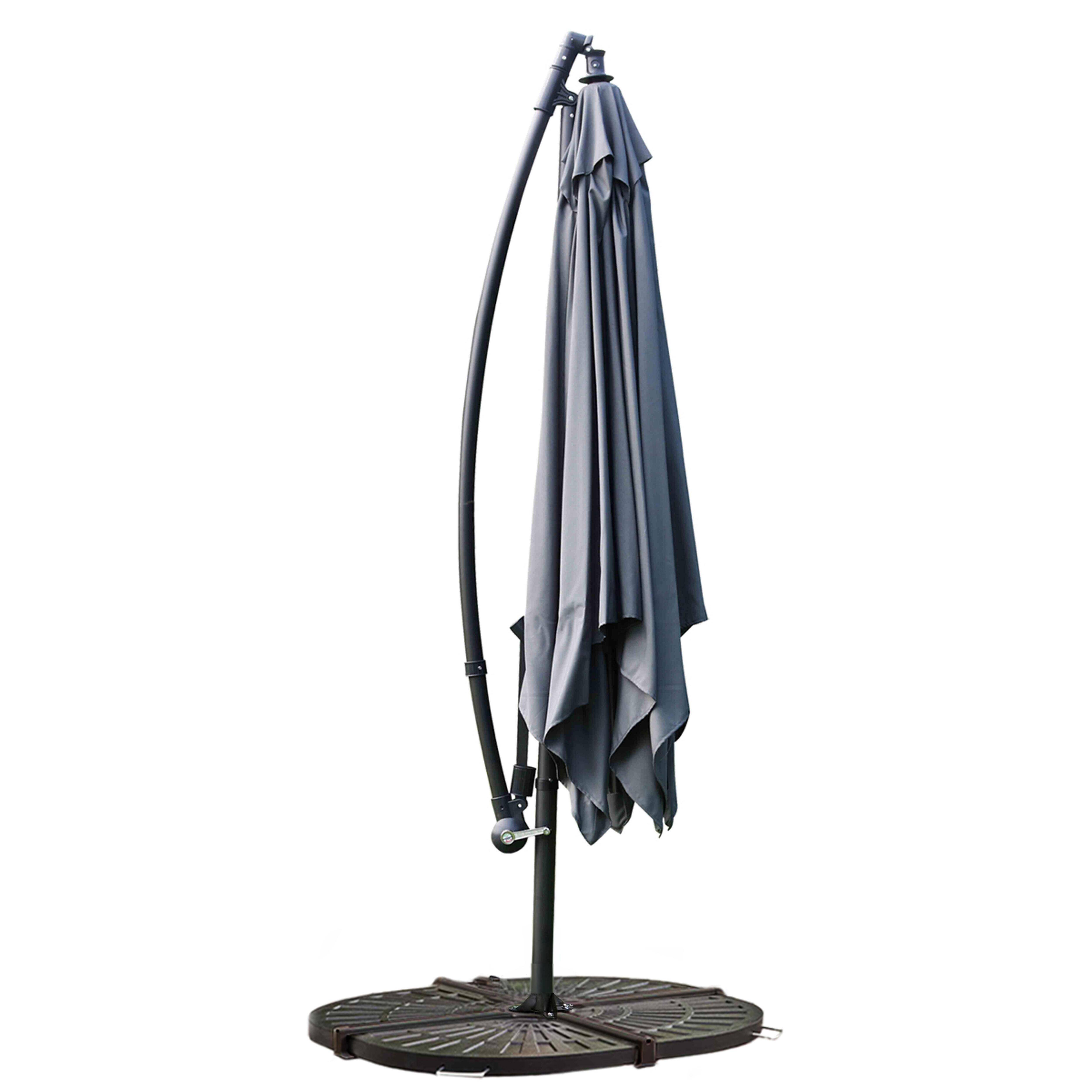 Oviala - Parasol déporté 3x3m et 4 dalles à lestées gris Genova - Oviala - Image 6