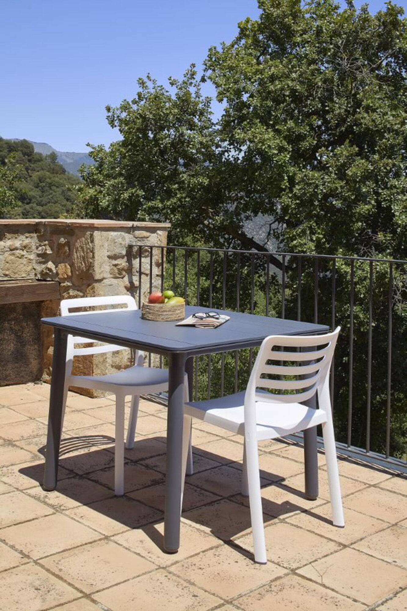 Garbar - Table carrée 90x90 Noa garbar plastique gris - Image 5