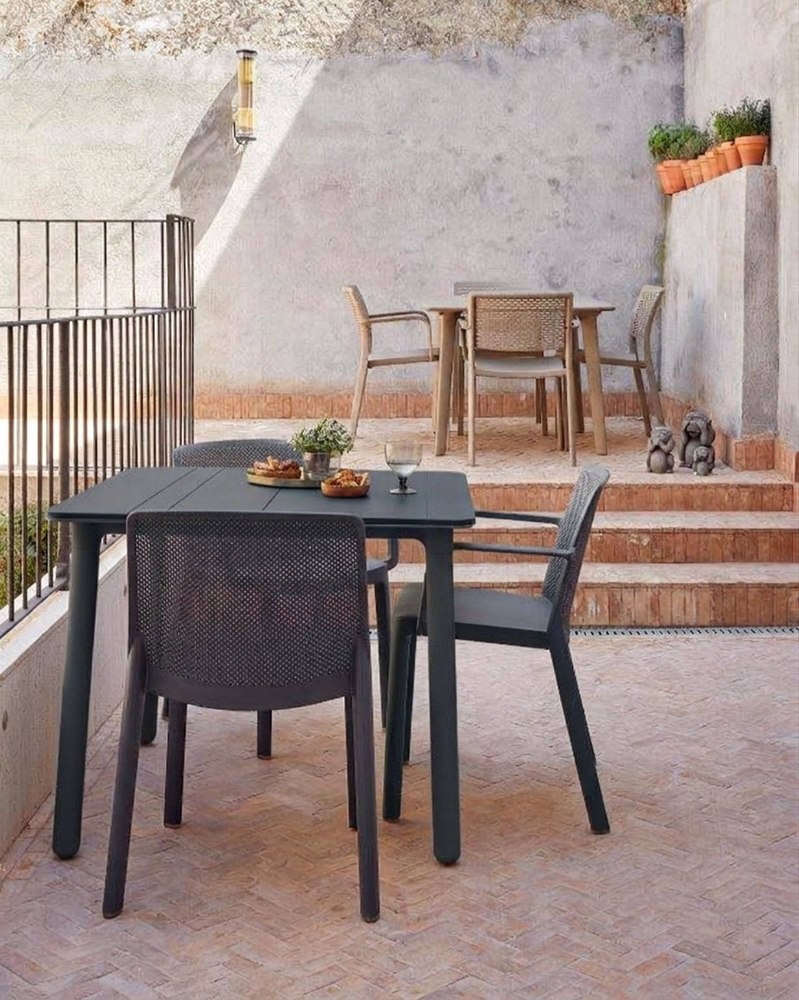 Garbar - Table carrée 90x90 Noa garbar plastique gris - Image 3