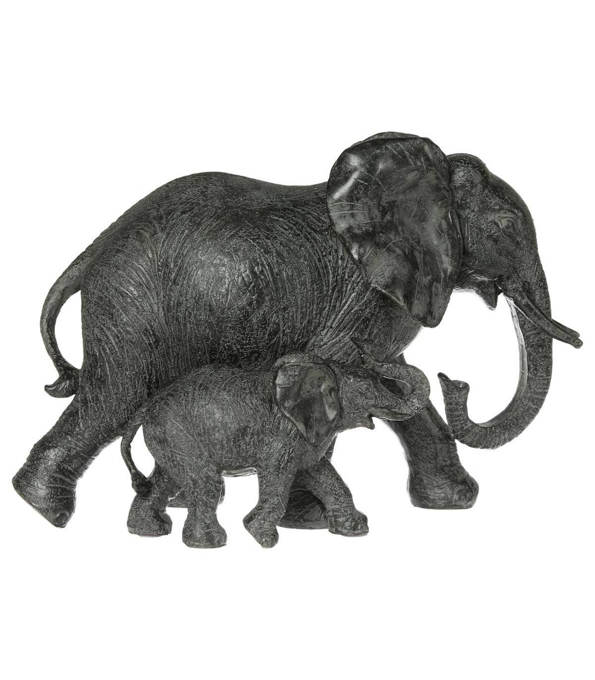 Objet déco Éléphant et  Éléphanteau en résine
