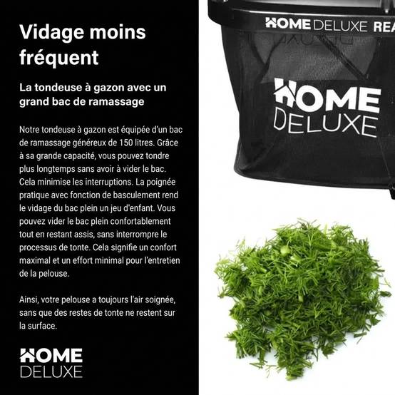 Home Deluxe - Tondeuse à gazon autoportée HOME DELUXE Reaper - moteur 4,5 kW (6,5 CV) - panier de 150 litres - Home Deluxe - Image 5