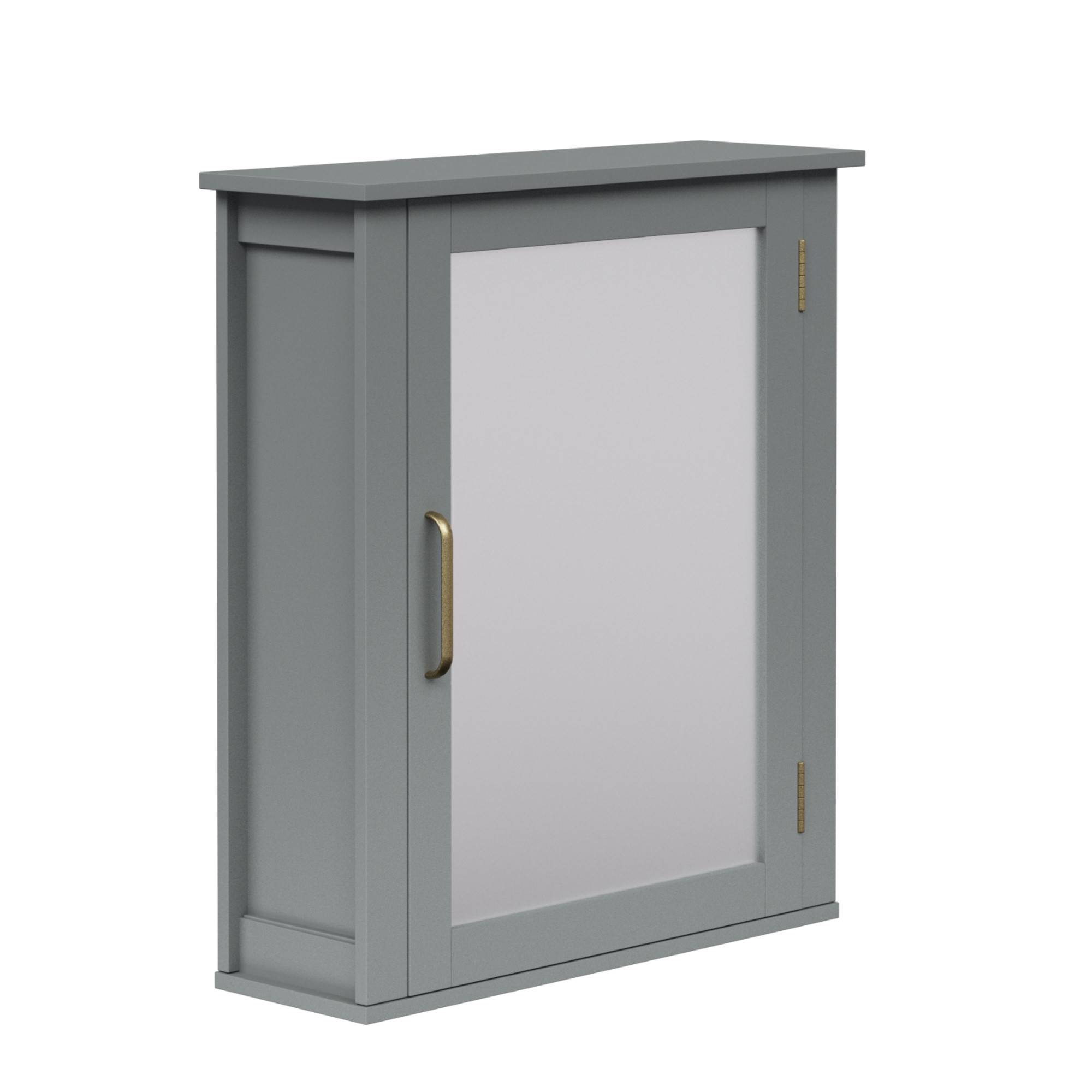 Teamson Home - Armoire murale de salle de bain en effet bois gris avec porte-miroir Teamson Home - Image 5
