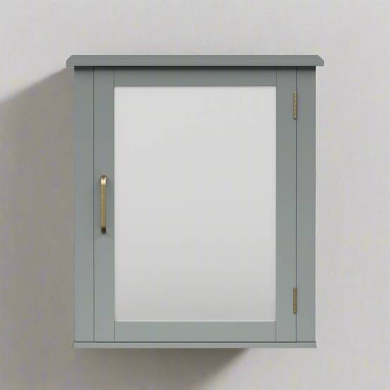 Teamson Home - Armoire murale de salle de bain en effet bois gris avec porte-miroir Teamson Home - Image 3