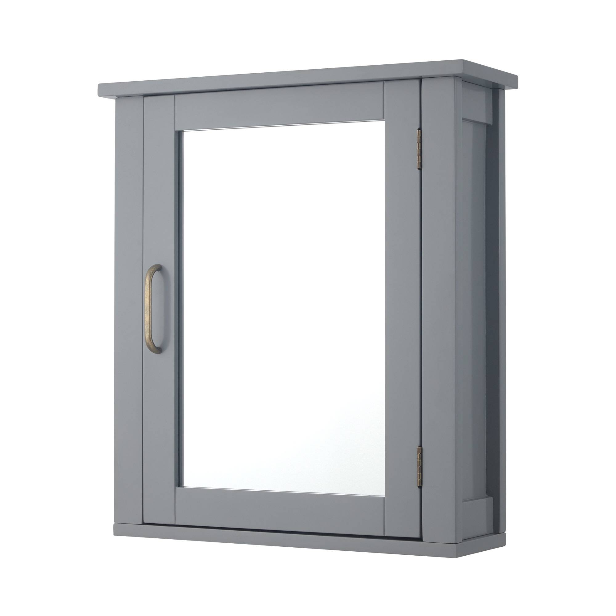 Teamson Home - Armoire murale de salle de bain en effet bois gris avec porte-miroir Teamson Home - Image 2