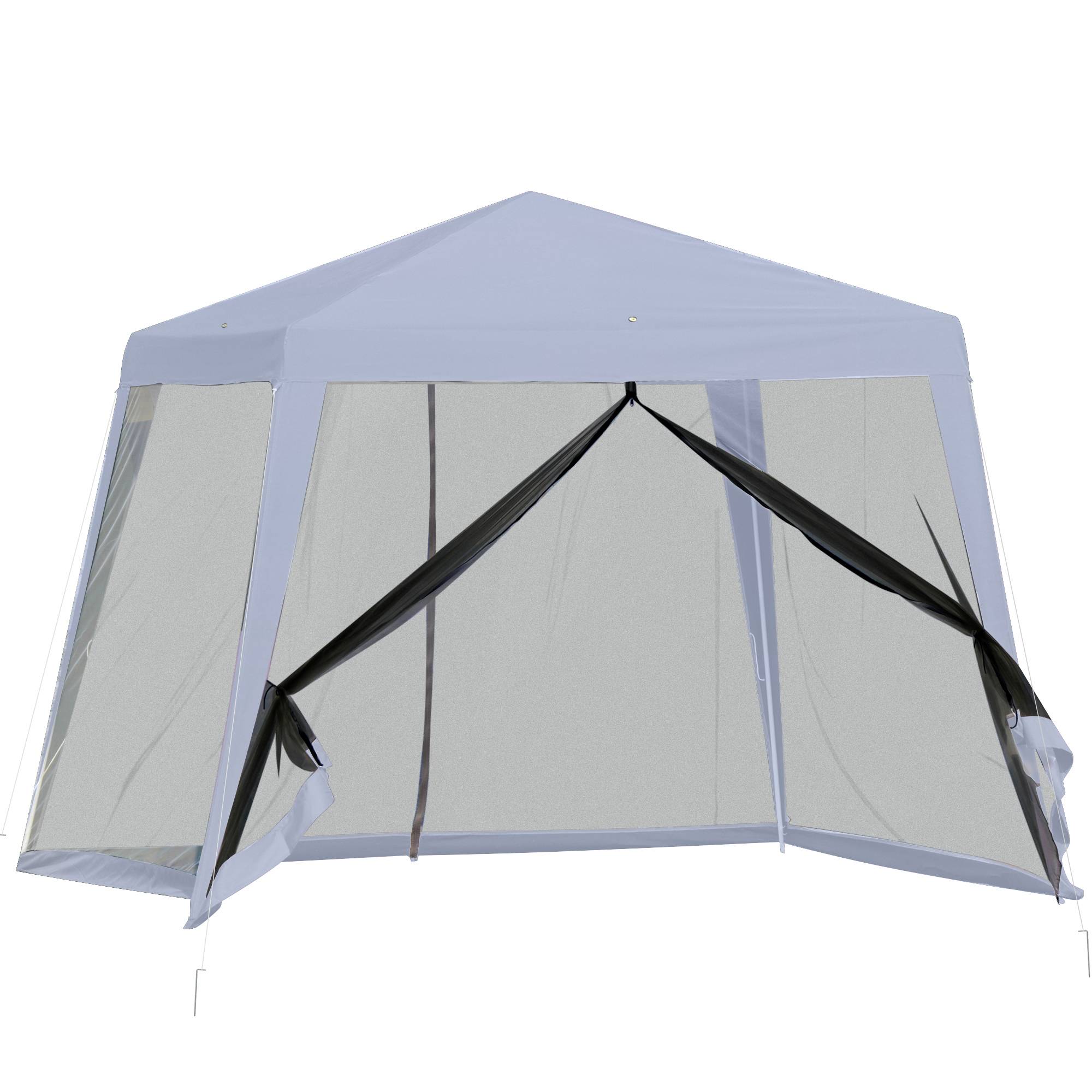 Tonnelle de Jardin 3x3 m Acier avec 4 Moustiquaires Zippées Protection UV Imperméable Gris - ComfortXL Outdoor Living - Image 1