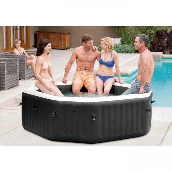Intex - Spa gonflable INTEX - Carbone - 201 x 71 cm - 4 places - Octogonal - 28458EX - Image 3