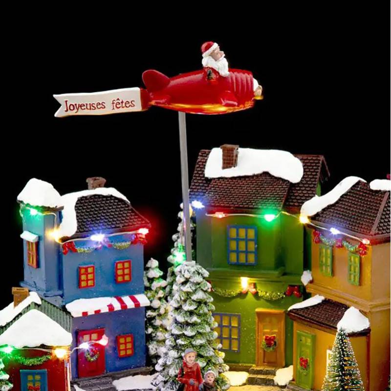 Village de Noël père noel avion animé 23 LED + transfo FEERIC LIGHTS & CHRISTMAS - Image 2