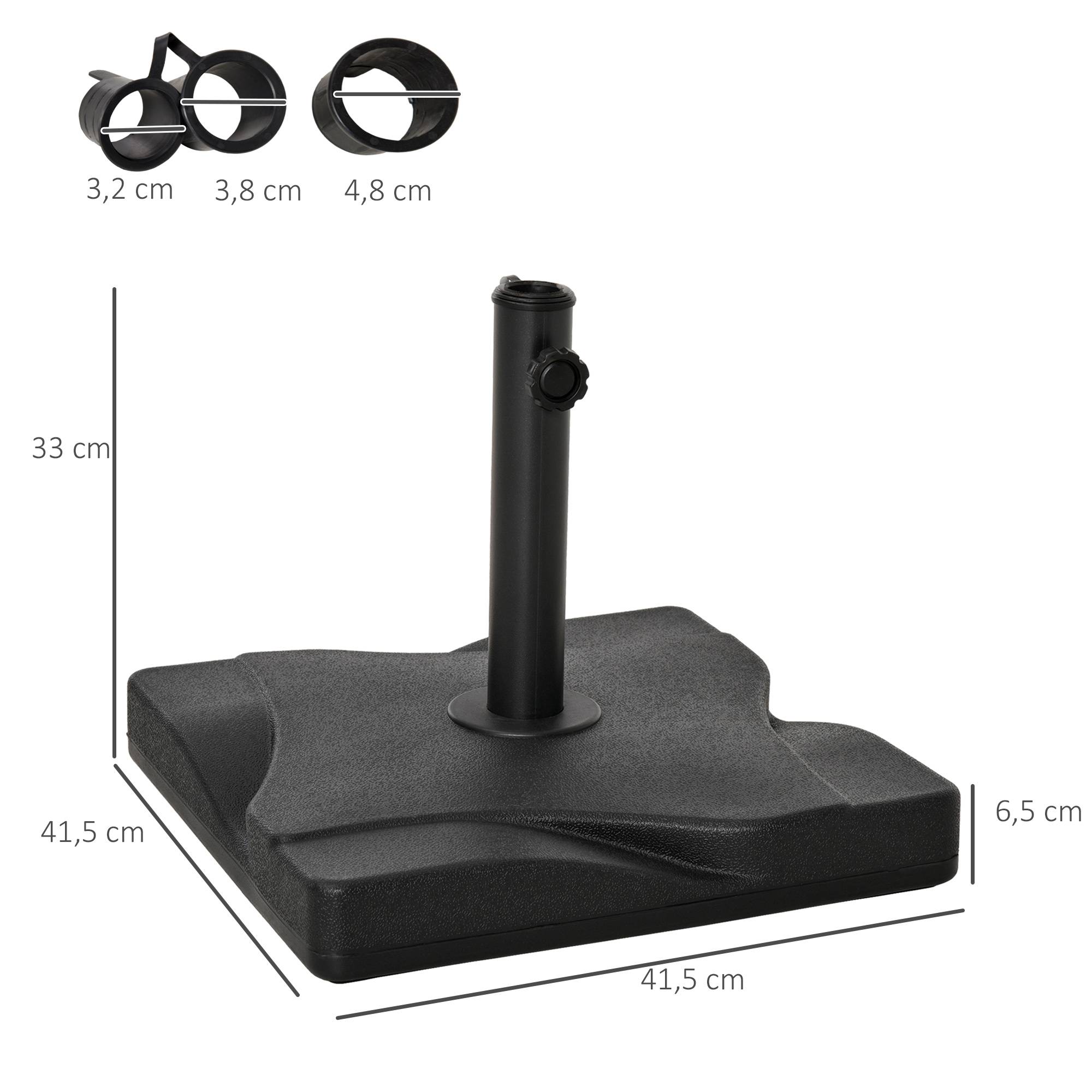 Outsunny - Base de lestage pour parasol carré dim. 41,5x41,5x33cm poids net 20kg HDPE ciment noir - OUTSUNNY - Image 3