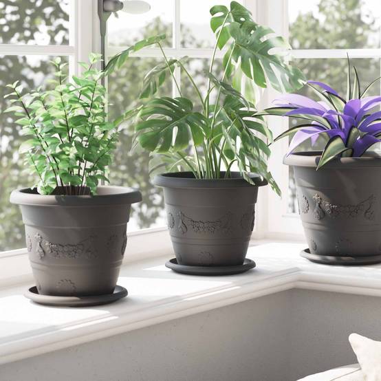 Pots de plantes plastique noir Ø 26 x 21.5 cm - PANGIVO - Image 4