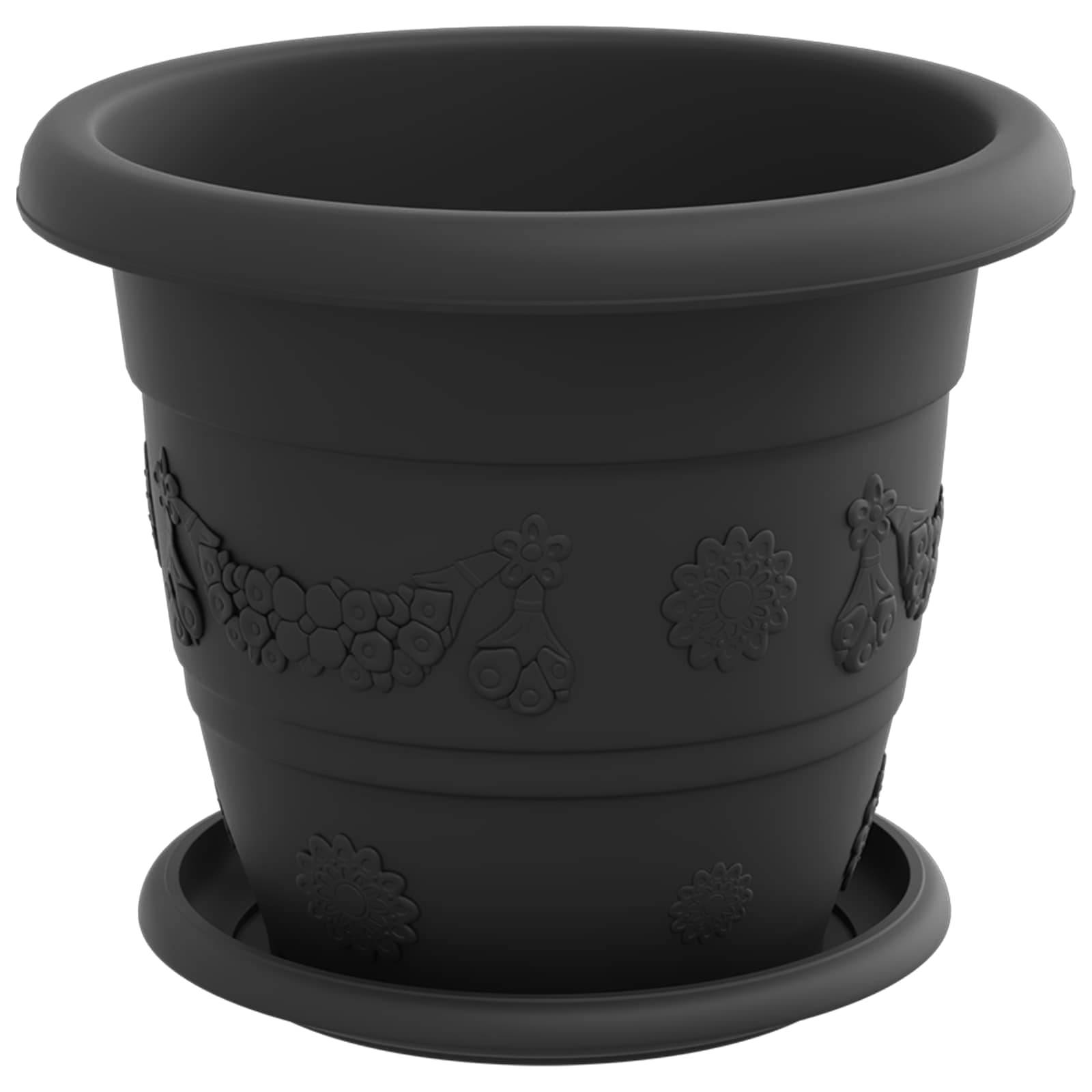 Pots de plantes plastique noir Ø 26 x 21.5 cm - PANGIVO - Image 5