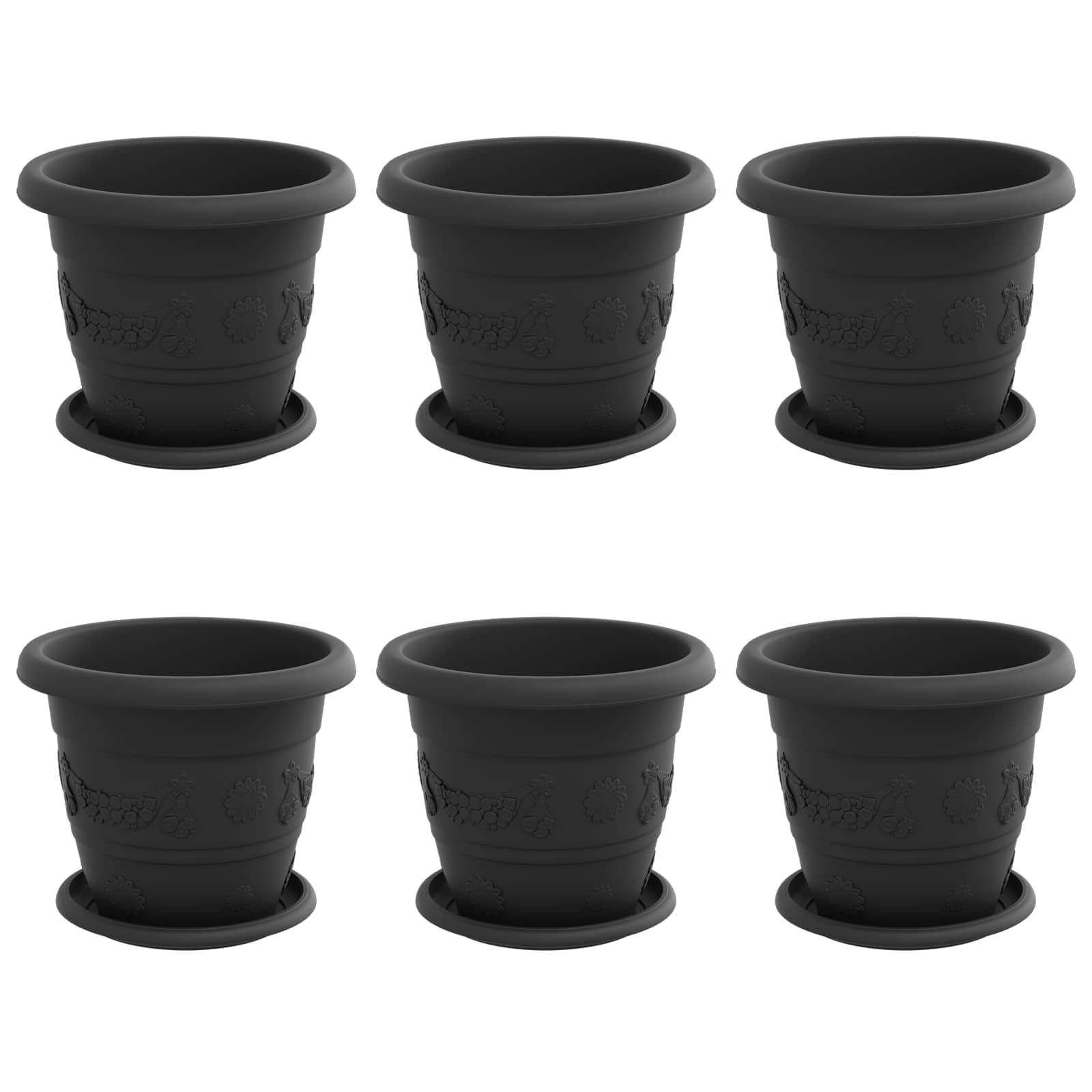 Pots de plantes plastique noir Ø 26 x 21.5 cm - PANGIVO - Image 2