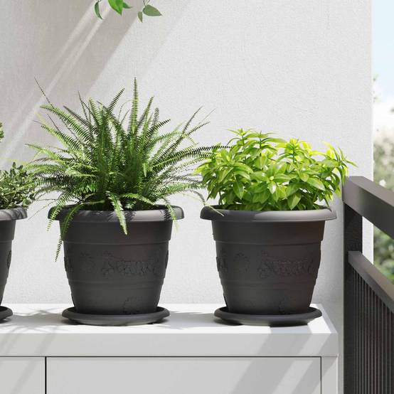 Pots de plantes plastique noir Ø 26 x 21.5 cm - PANGIVO - Image 1
