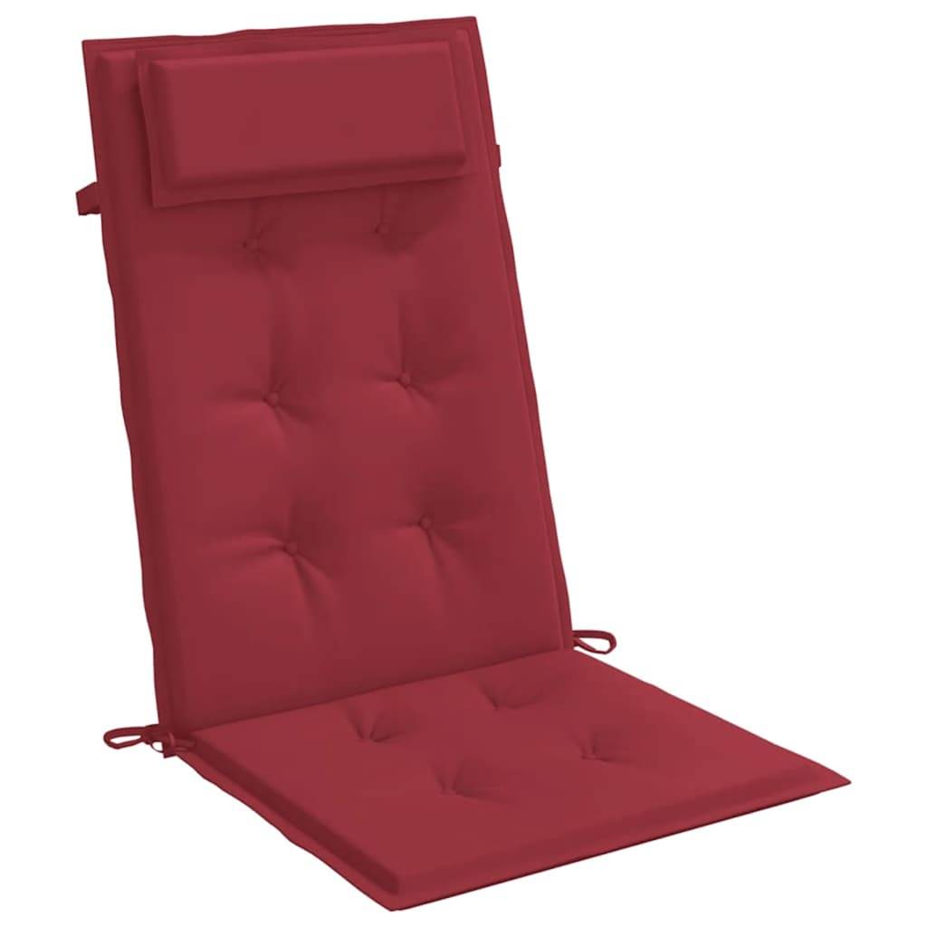 PANGIVO - Coussins de chaise à dossier haut polyester rouge bordeaux 120 x 50 x 3 cm, poids:1.3kg - PANGIVO - Image 5