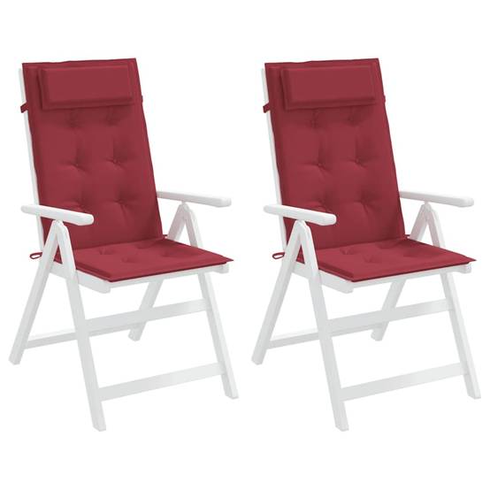 PANGIVO - Coussins de chaise à dossier haut polyester rouge bordeaux 120 x 50 x 3 cm, poids:1.3kg - PANGIVO - Image 4