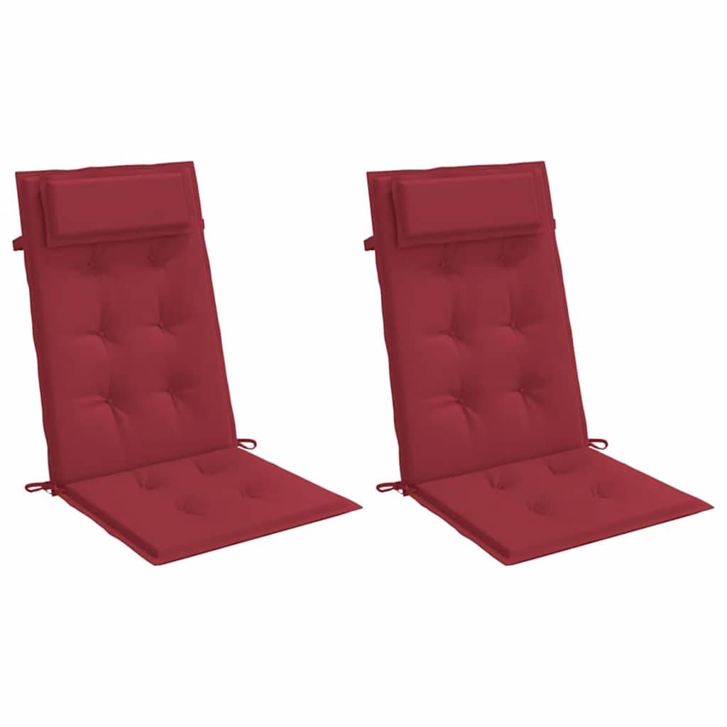 PANGIVO - Coussins de chaise à dossier haut polyester rouge bordeaux 120 x 50 x 3 cm, poids:1.3kg - PANGIVO - Image 3