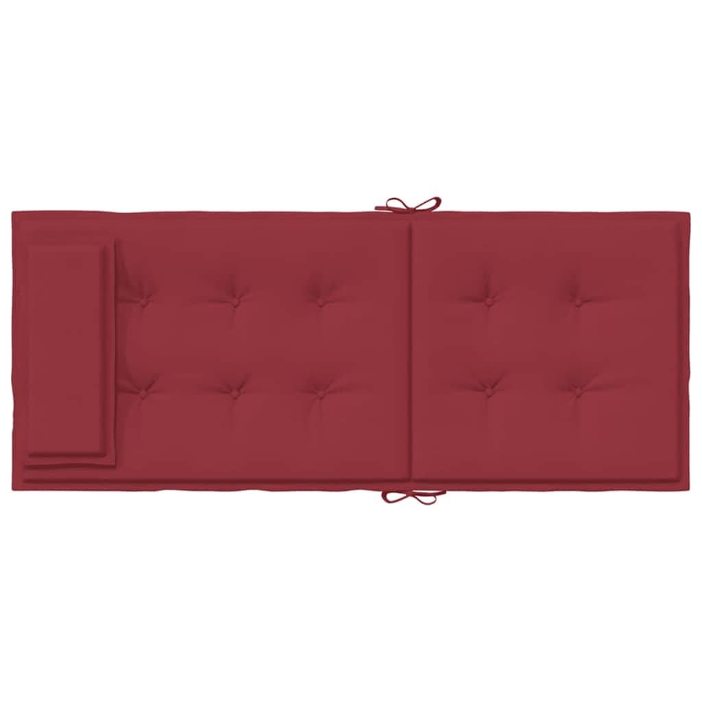 PANGIVO - Coussins de chaise à dossier haut polyester rouge bordeaux 120 x 50 x 3 cm, poids:1.3kg - PANGIVO - Image 7