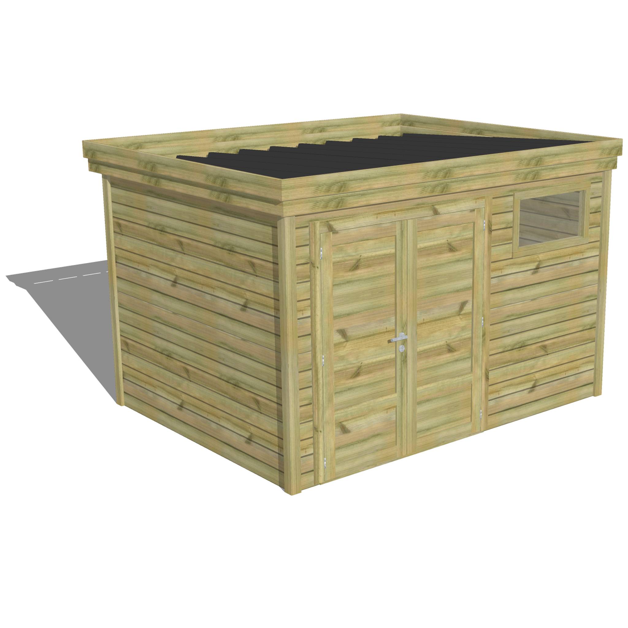 Abri Français - ABRI DE JARDIN bois autoclave 27mm - 3,44x2,64m / 9m2 - Bac acier - Abri Français - Image 1