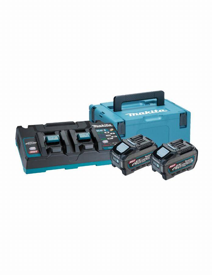 Makita - Makita 40V Li-ion MAX Set de 2 batteries 4.0Ah - Chargeur - Mbox - 191U13-9 - Image 1
