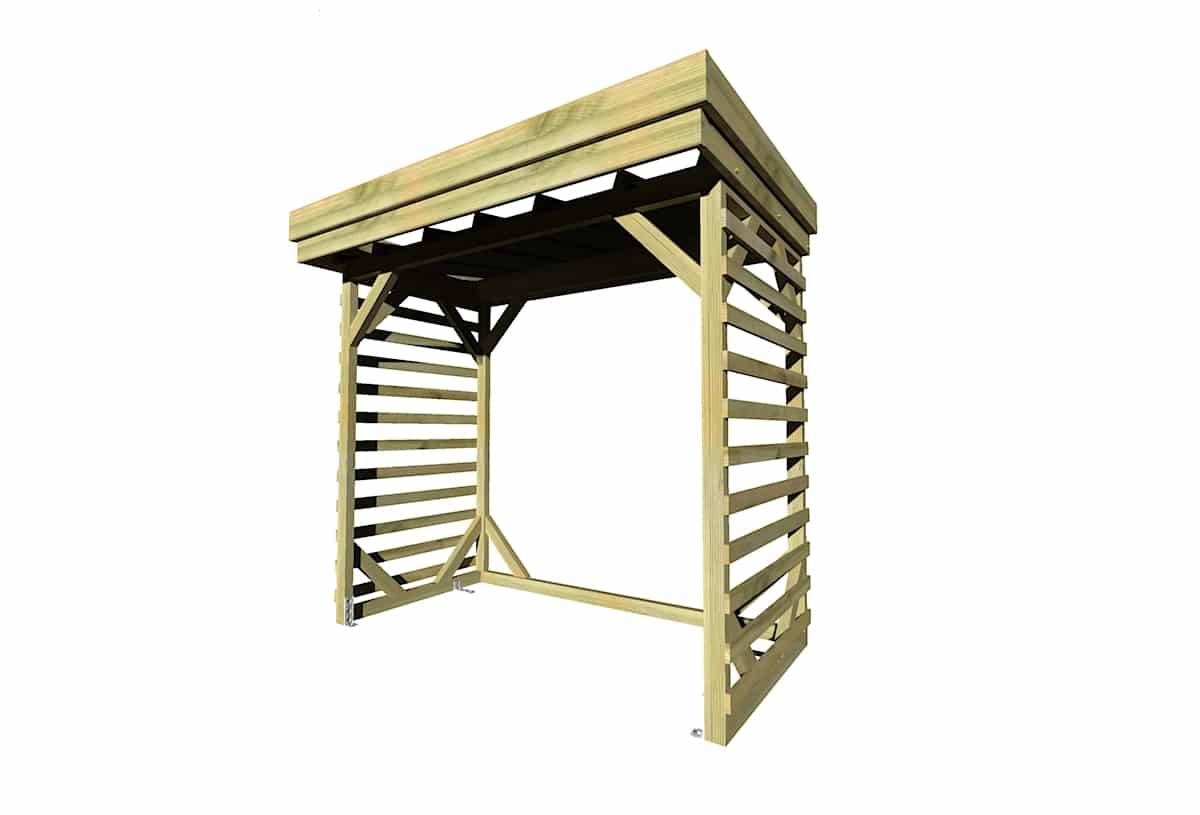 Abri Français - ABRI Bûches en Bois - 2,8m2 - 2,15x1,31m - Pin Sylvestre traité Autoclave - Surface Int : 1,8m2 / 3 stères / Abri Français - Image 3