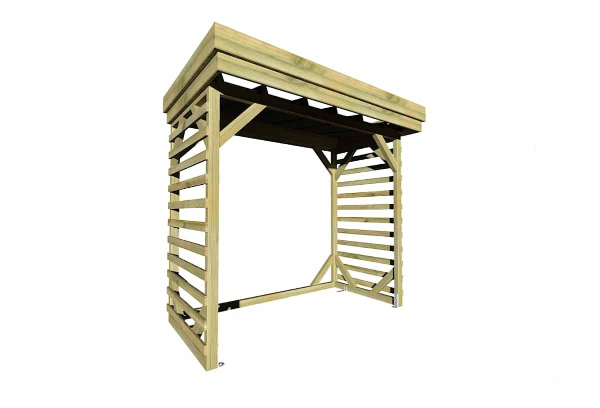 Abri Français - ABRI Bûches en Bois - 2,8m2 - 2,15x1,31m - Pin Sylvestre traité Autoclave - Surface Int : 1,8m2 / 3 stères / Abri Français - Image 1
