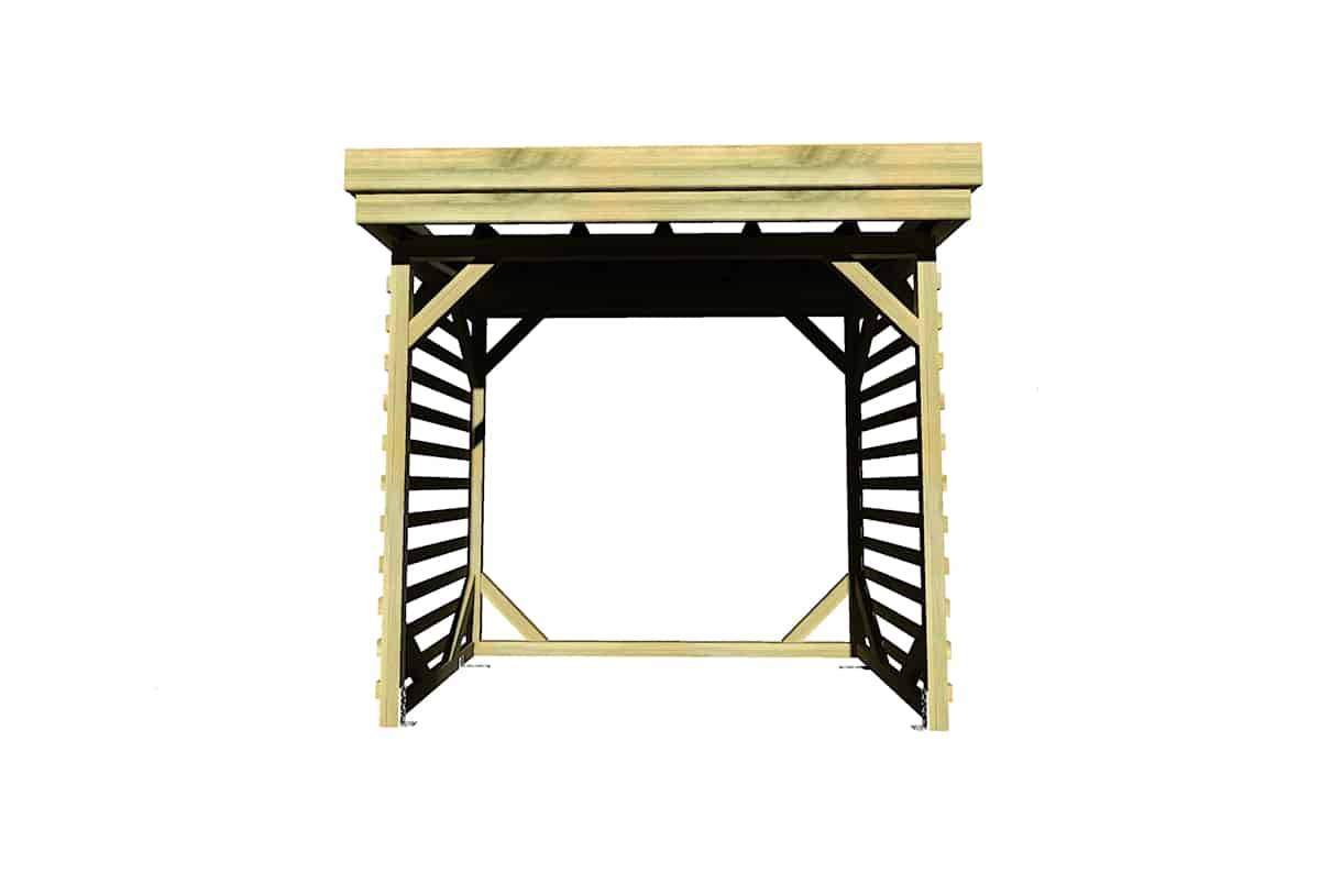 Abri Français - ABRI Bûches en Bois - 2,8m2 - 2,15x1,31m - Pin Sylvestre traité Autoclave - Surface Int : 1,8m2 / 3 stères / Abri Français - Image 2