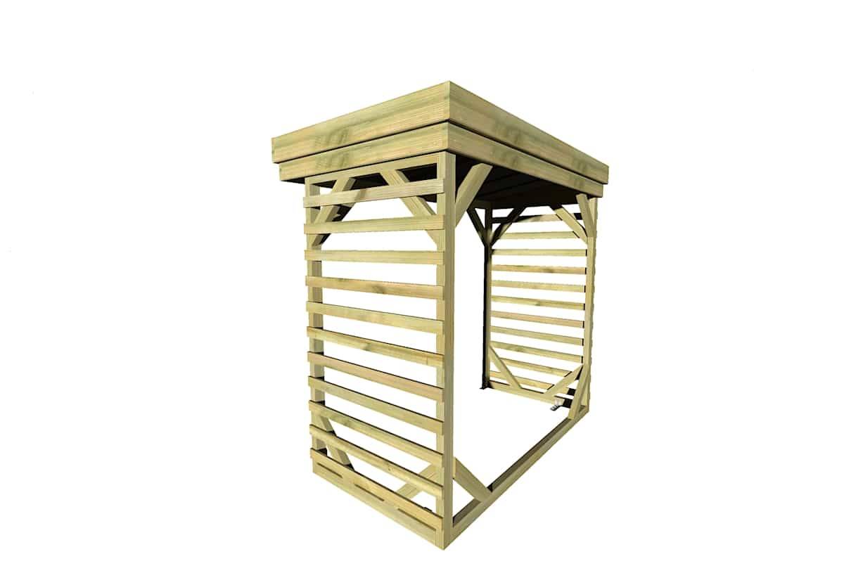 Abri Français - ABRI Bûches en Bois - 2,8m2 - 2,15x1,31m - Pin Sylvestre traité Autoclave - Surface Int : 1,8m2 / 3 stères / Abri Français - Image 4