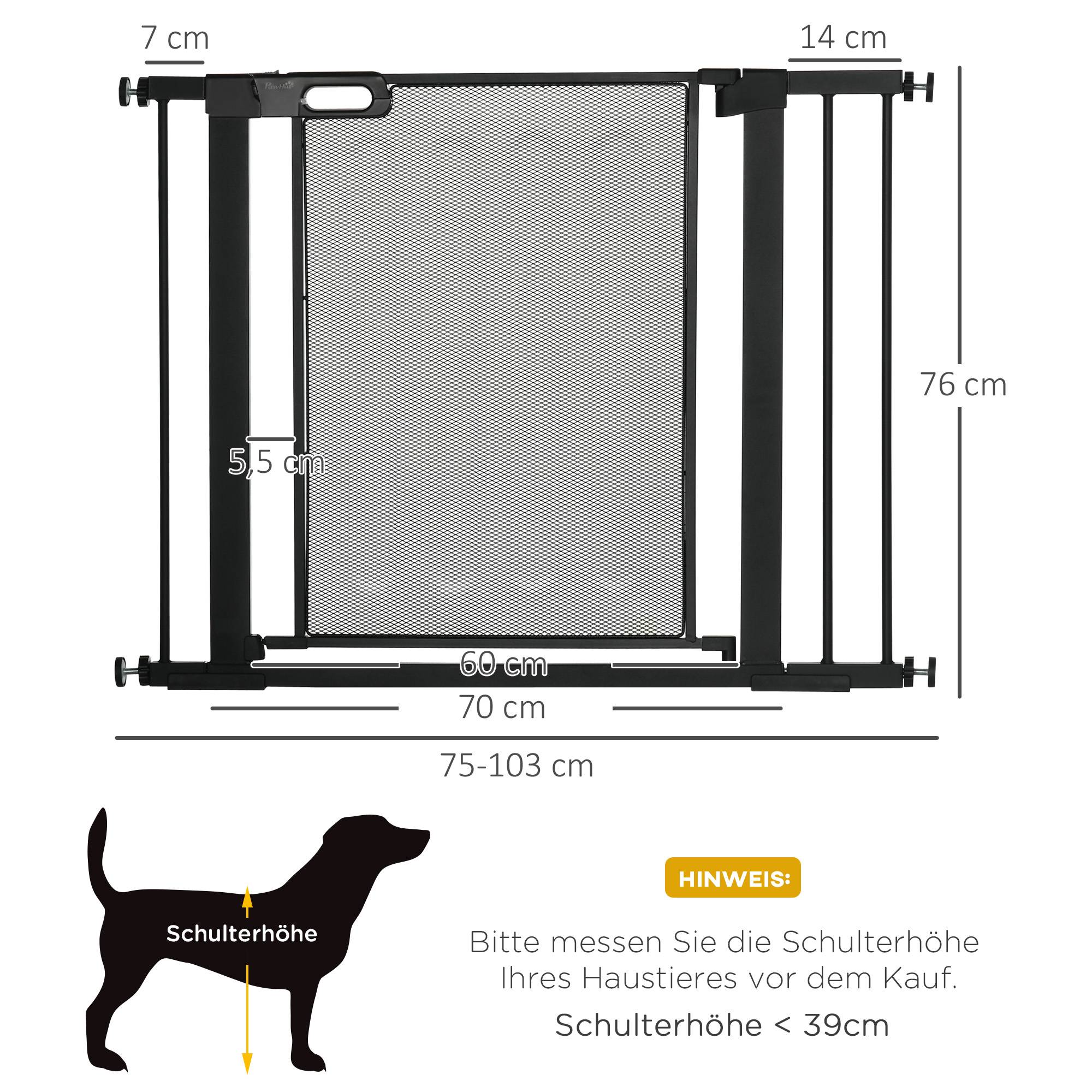 Sans Marque - Barrière pour animaux, réglable de 75 à 103 cm, noir - Image 5