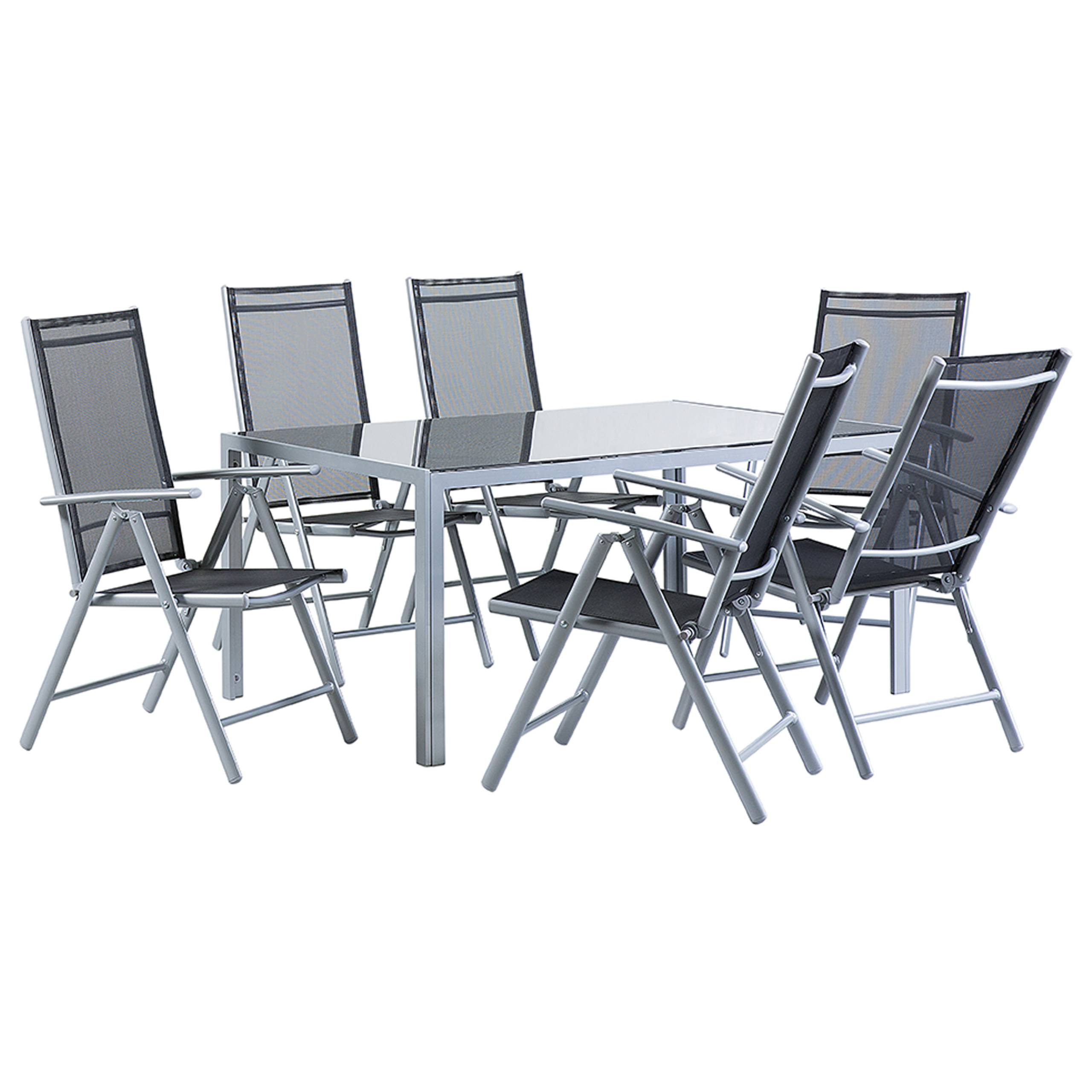 Beliani - Set de salle à manger, 6 Personnes Aluminium Noir CATANIA - Beliani - Image 1