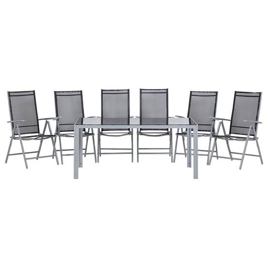 Beliani - Set de salle à manger, 6 Personnes Aluminium Noir CATANIA - Beliani - Image 3