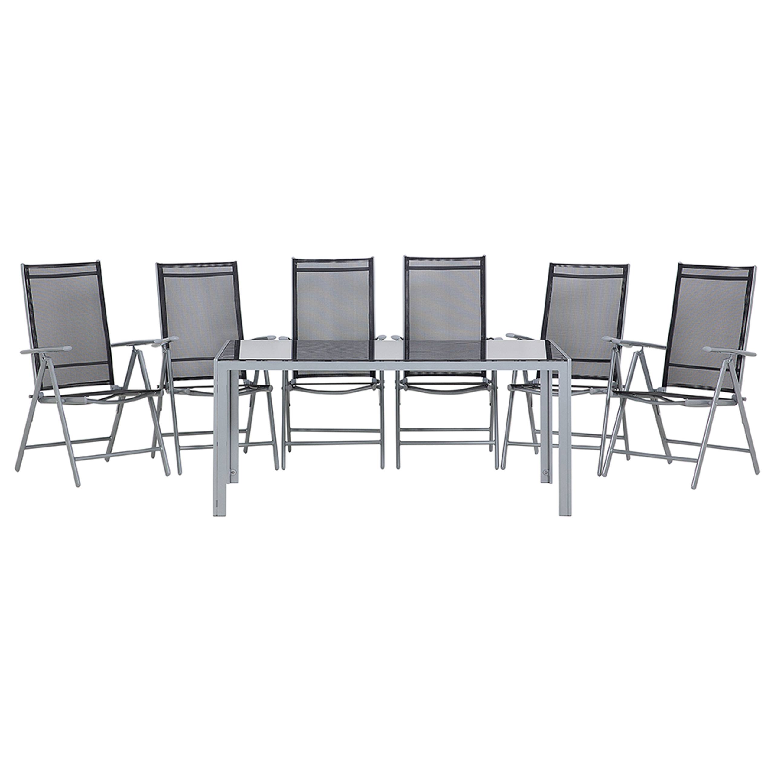 Beliani - Set de salle à manger, 6 Personnes Aluminium Noir CATANIA - Beliani - Image 3