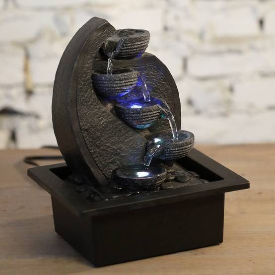 Zen Light - Fontaine Cascade Jarre - Résine Effet Pierre Naturelle - Lumière LED Coloré - Décoration d'intérieur Zen - H26cm – Zen'Light - Image 9