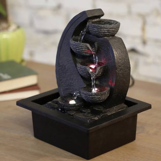 Zen Light - Fontaine Cascade Jarre - Résine Effet Pierre Naturelle - Lumière LED Coloré - Décoration d'intérieur Zen - H26cm – Zen'Light - Image 10