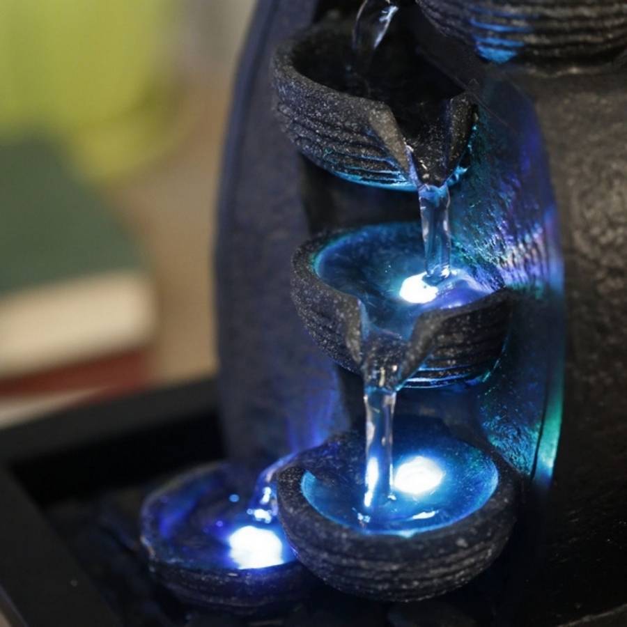 Zen Light - Fontaine Cascade Jarre - Résine Effet Pierre Naturelle - Lumière LED Coloré - Décoration d'intérieur Zen - H26cm – Zen'Light - Image 8