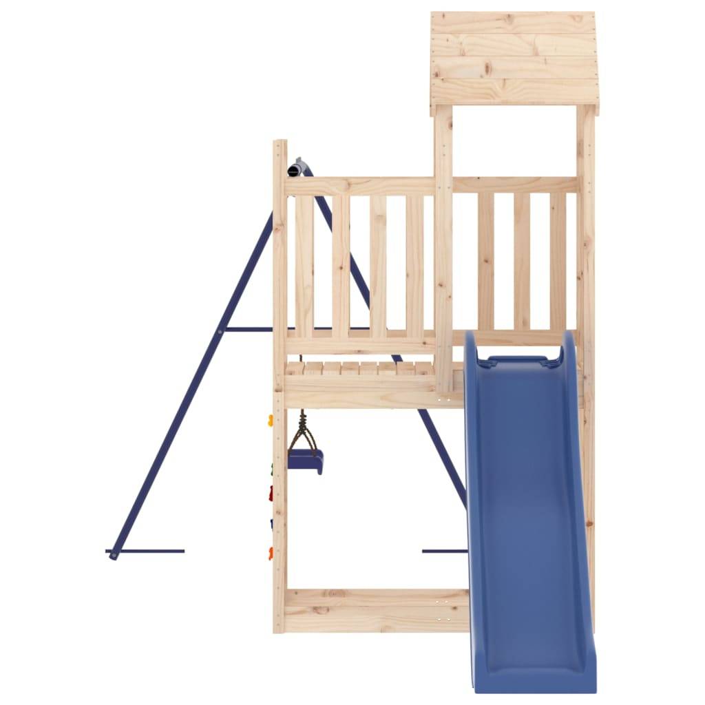 Helloshop26 - Aire de jeux d'extérieur balançoires toboggan portiques robuste jeux jardin 424 x 186 x 214 cm bois de pin massif - Image 3