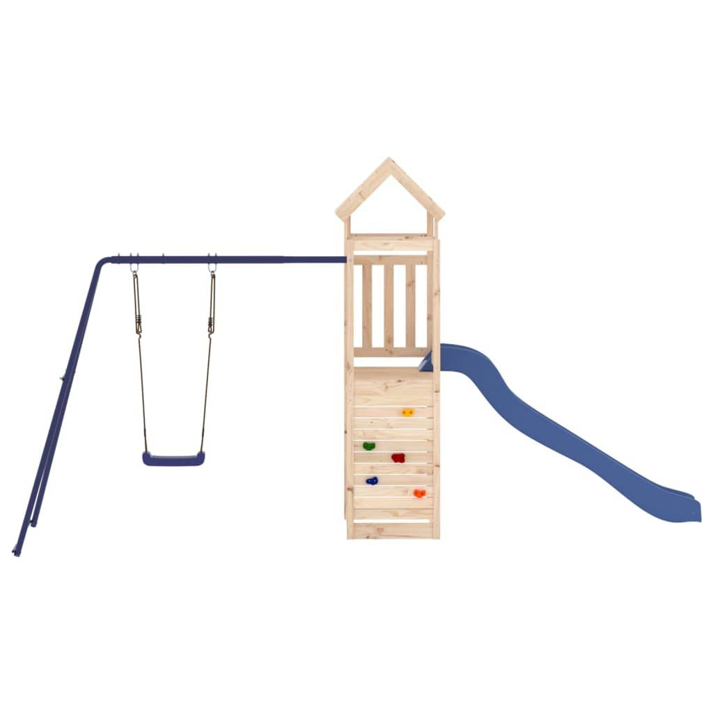 Helloshop26 - Aire de jeux d'extérieur balançoires toboggan portiques robuste jeux jardin 424 x 186 x 214 cm bois de pin massif - Image 2