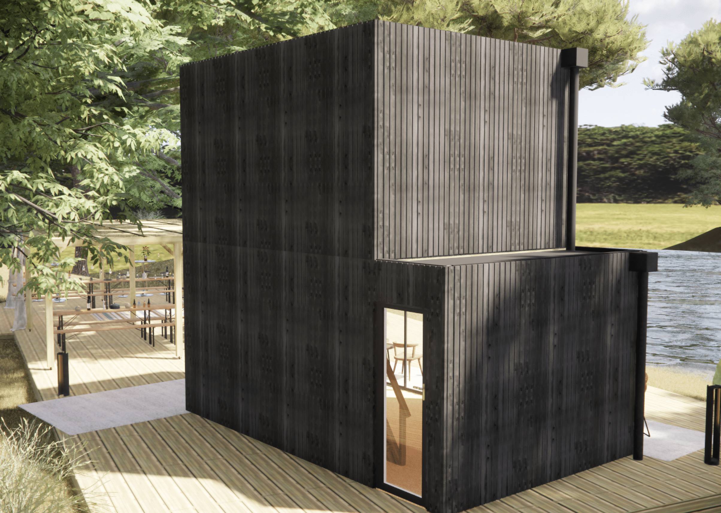 Studio de jardin bien isolé en bois 5,5 x 3,5 x 2,7 m / isolation RE2020 avec mezzanine et terrasse - Image 10