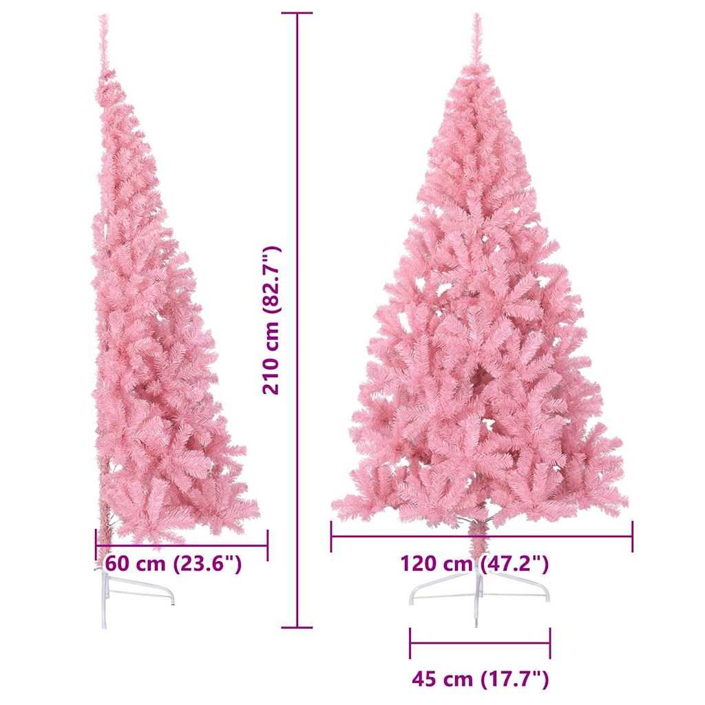 Vidaxl - Sapin de Noël artificiel pré-éclairé Rose 210 cm PVC vidaXL 3397085 - Image 3