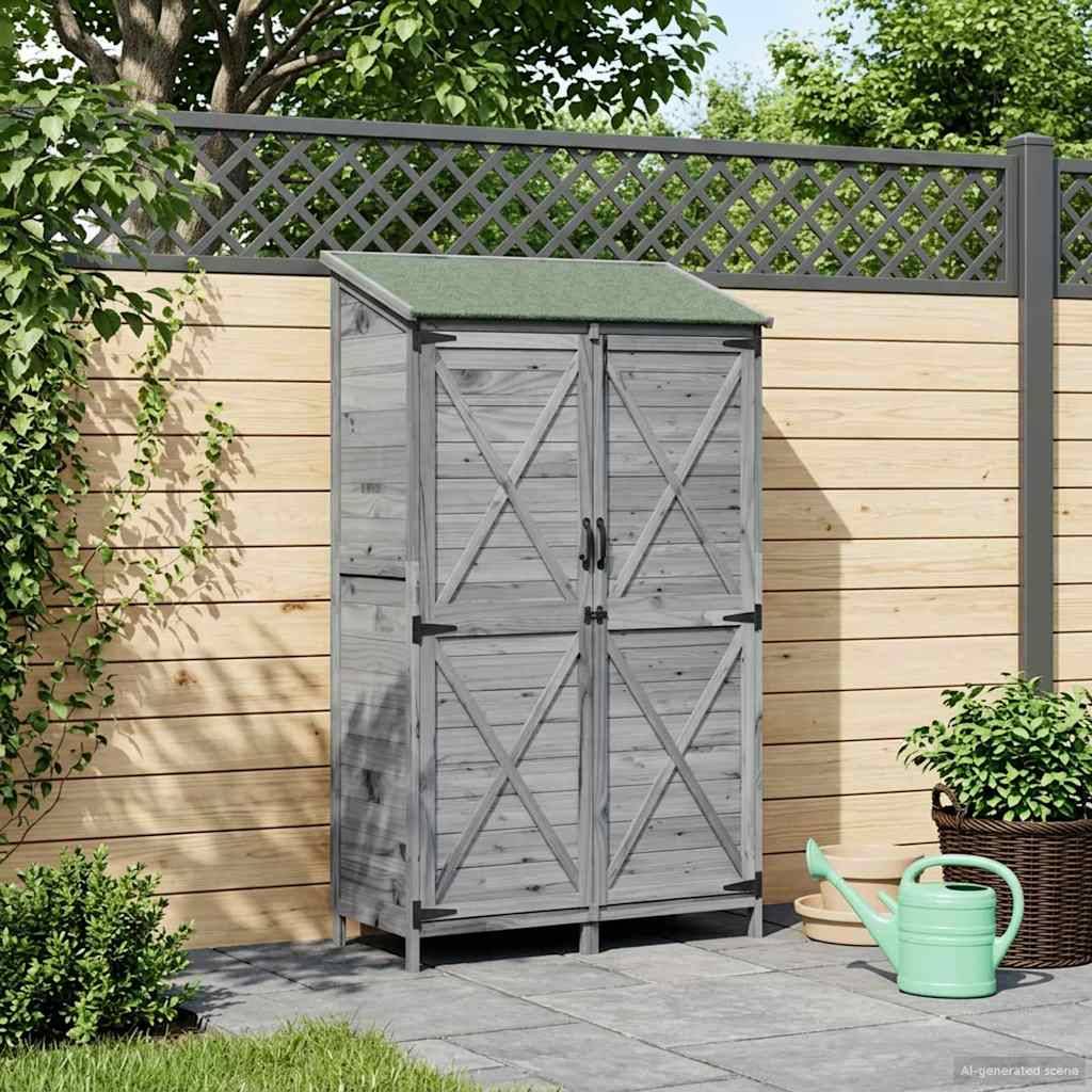 Vidaxl - Abri de jardin Gris 106 x 56 x 176,5 cm Bois d'ingénierie vidaXL 42033482 - Image 1
