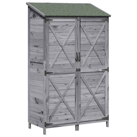 Vidaxl - Abri de jardin Gris 106 x 56 x 176,5 cm Bois d'ingénierie vidaXL 42033482 - Image 2