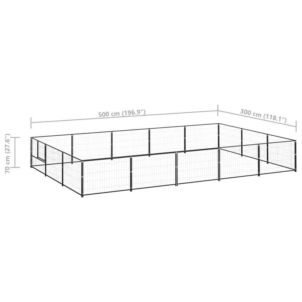 Helloshop26 - Chenil extérieur cage enclos parc animaux chien noir 15 m² acier - Image 2