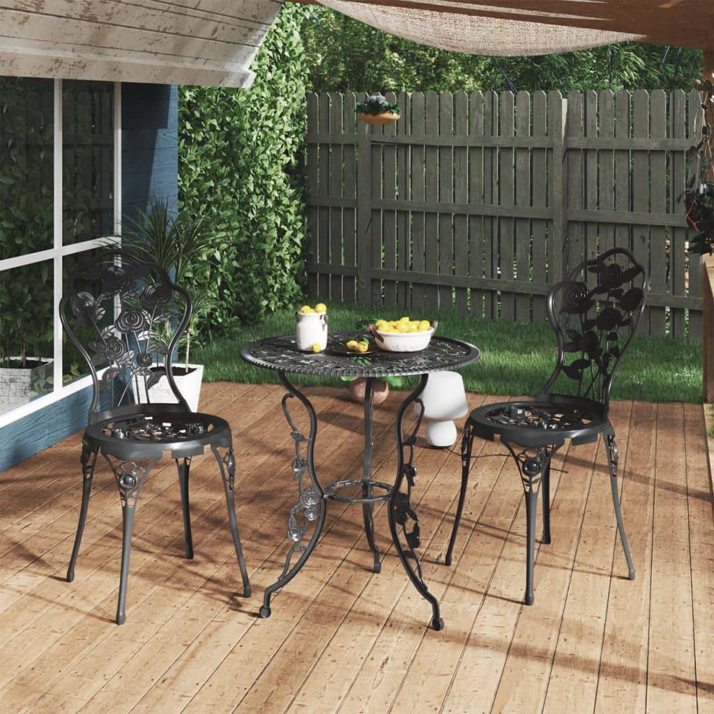 Vidaxl - Ensemble de bistro 3 pcs Aluminium coulé Noir vidaXL 317739 - Image 1