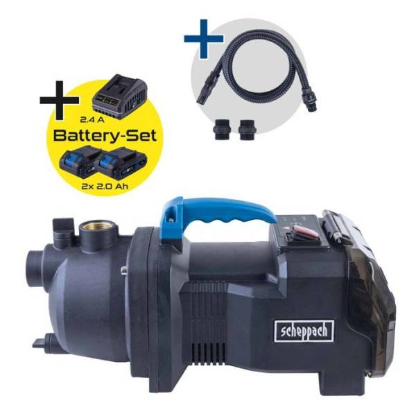 Scheppach - Pompe de jardin SCHEPPACH - C-GP3000-X - Set S - 3000L/h - 2 batteries 2.0Ah 20V IXES + chargeur 2.4A - Image 1