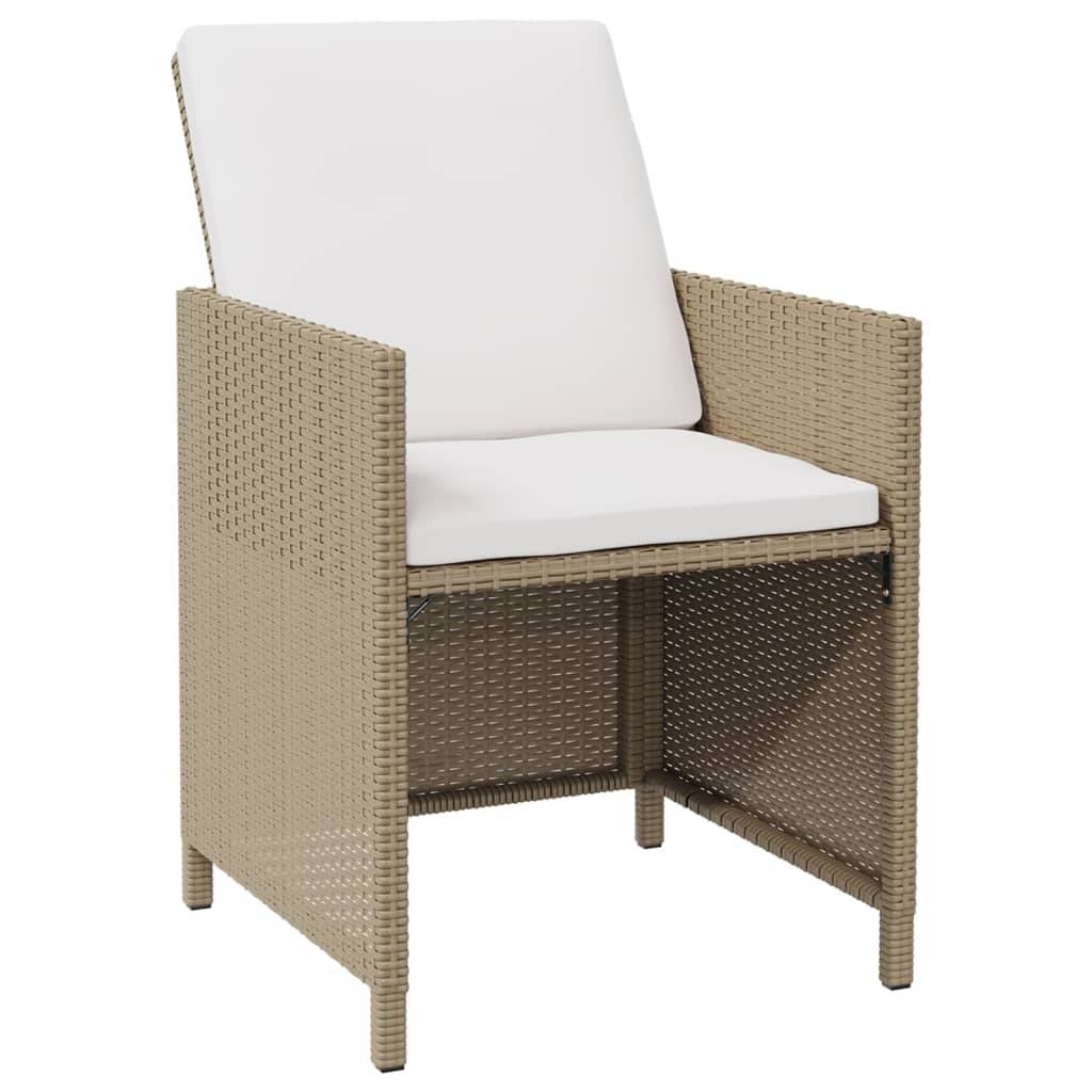 Maison Chic - Ensemble de 5 pcs table de jardin et chaises avec coussins - mobilier de jardin Poly rotin Beige-JU2742 - Image 4