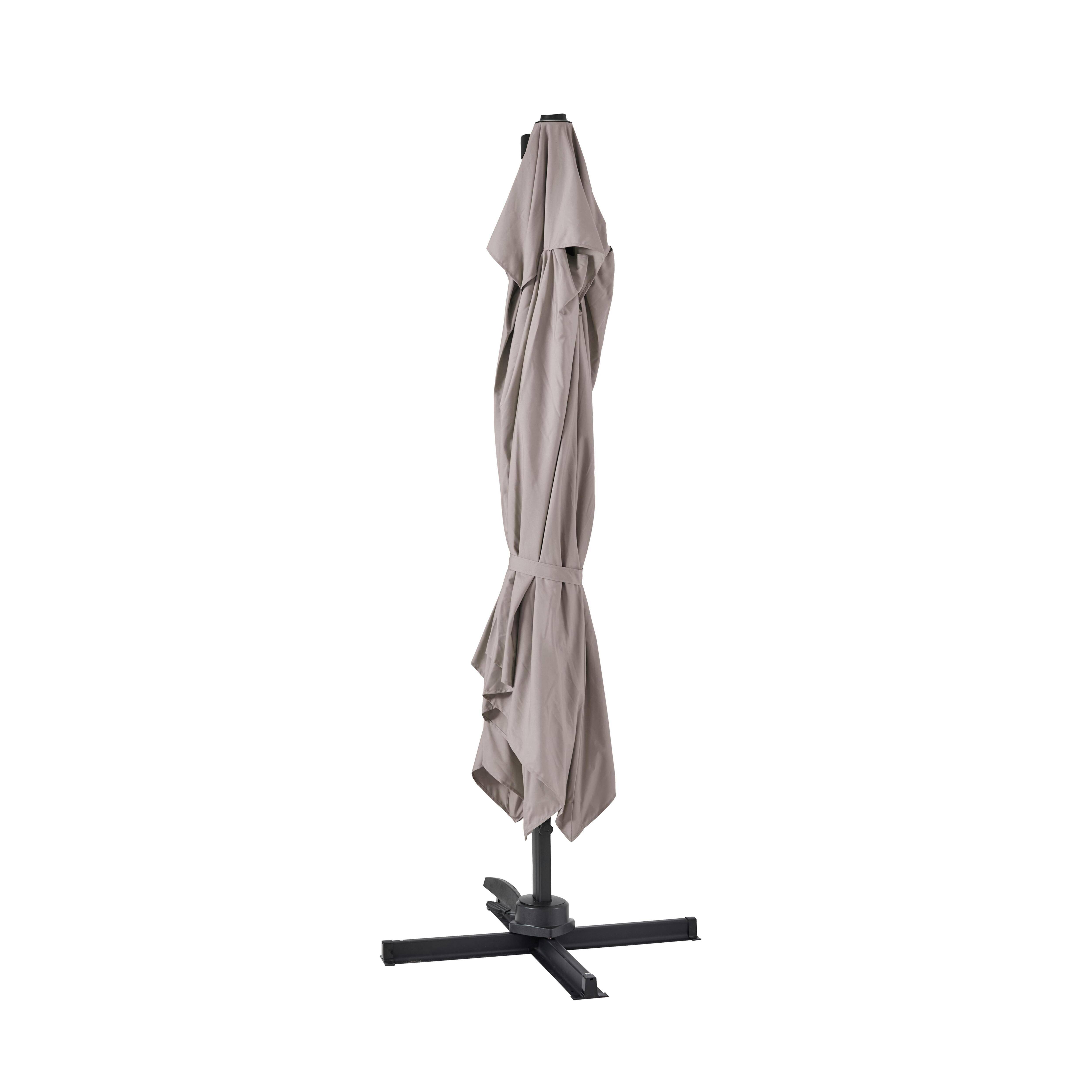 Oviala - Parasol déporté inclinable et rotatif 3 x 3m en aluminium taupe Malaga - Oviala - Image 2