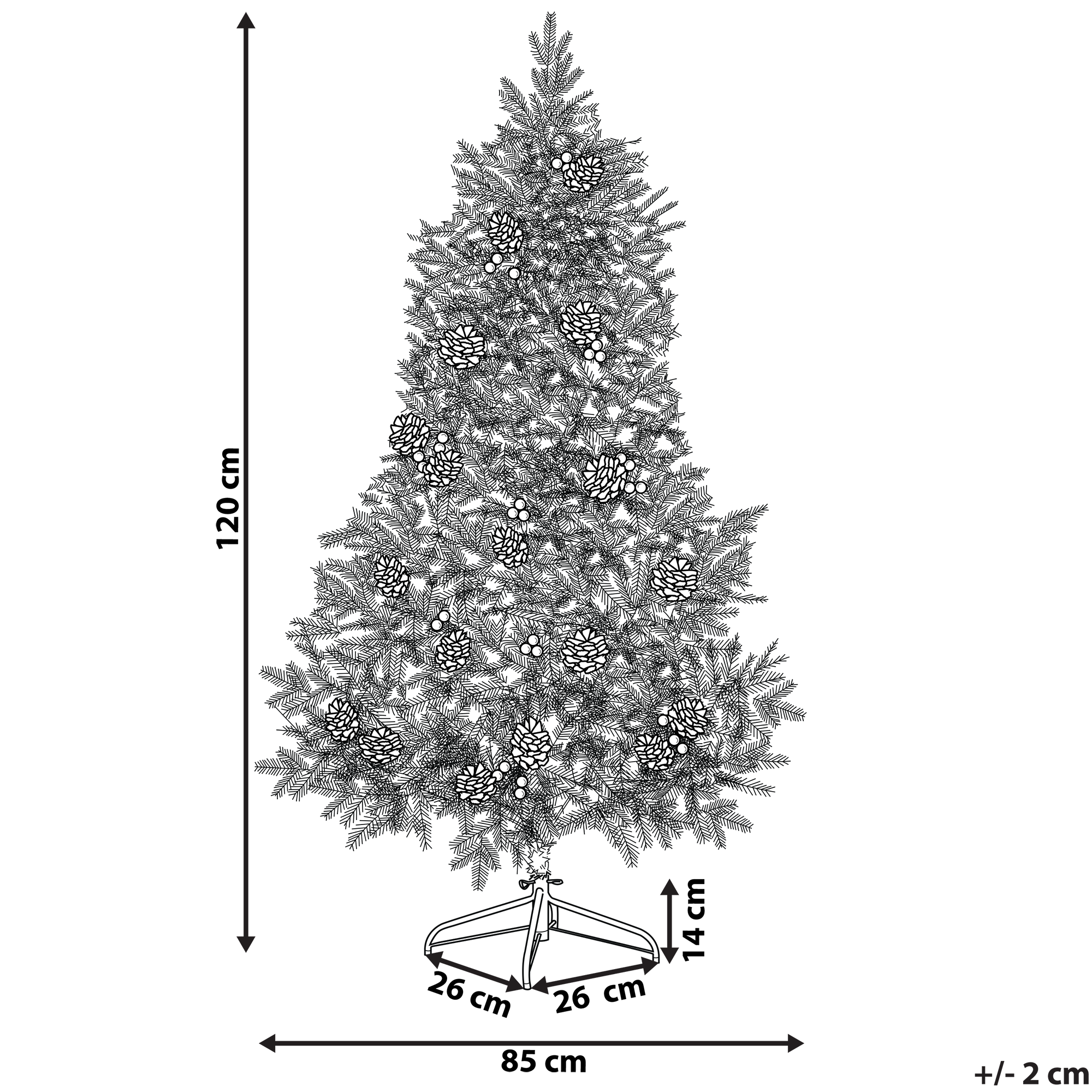Beliani - Sapin de Noël PVC Vert foncé PALOMAR - 85x85x120- Beliani - Image 3