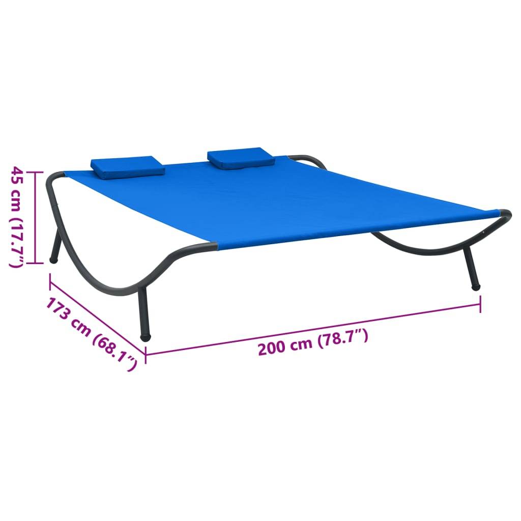 Prolenta Premium - Chaise longue pliante/transat  Garinor Bleu  200 X 173 X 45 cm  - P87209B - Image 7