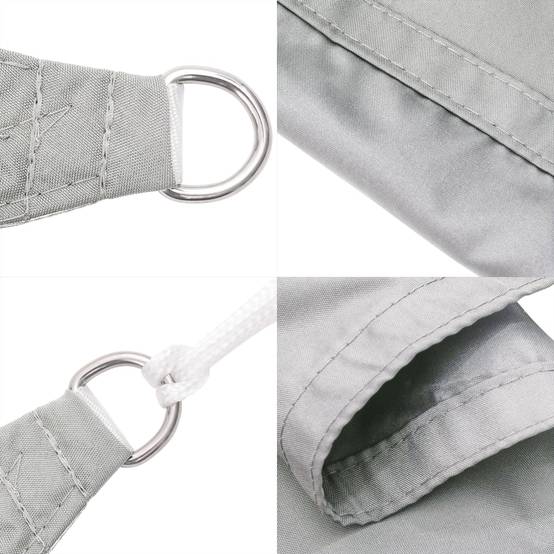 Voile d'ombrage polyester oxford gris clair 3 x 2,5 m - PANGIVO - Image 6